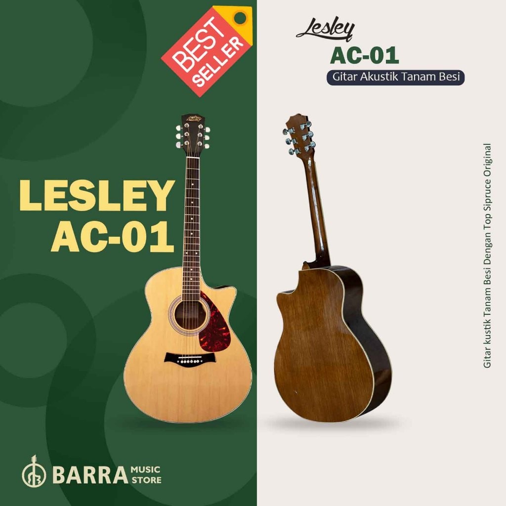 Gitar Akustik Lesley AC01 Original Dengan EQ PremiumCOD