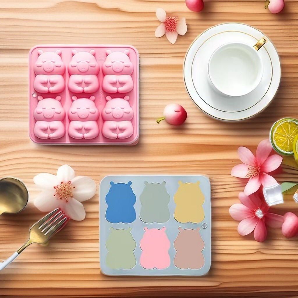 3D Capybara Silicone Mold Funny Cartoon Animal Fondant Cake Chocolate Mold Ice Cube Cake Jelly Soap 