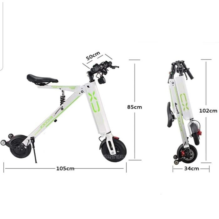 Millennium Sepeda Lipat Listrik Roda 2 - Scooter Electric Ergonomis Fleksibel Mudah Dilipat & Dibawa