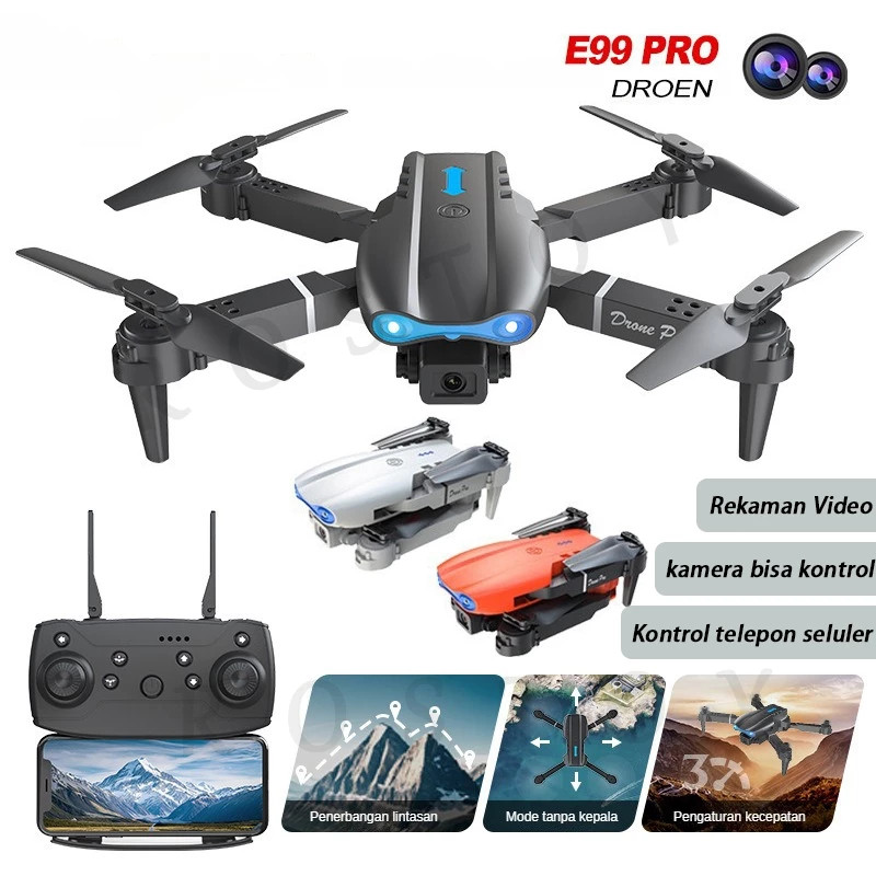READY  E88 Pro Drone/E99 Pro Drone Anti Tabrak Drone Mini Dengan Kamera HD Drone Smart Drone E88 Pro