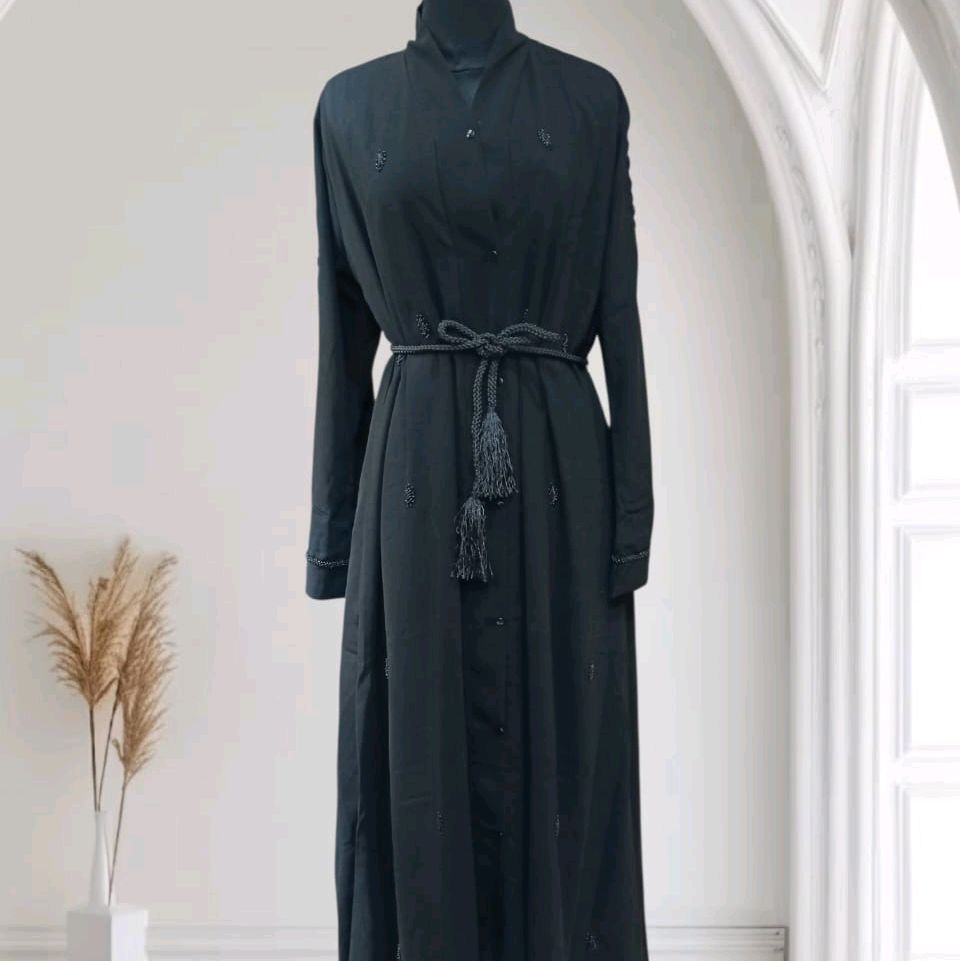 gamis abaya saraza tipe nuha Muslim Wanita Dress Dewasa Pesta Remaja Hitam Lebaran Syari Maxi