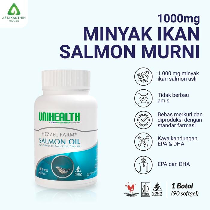 [  STECUU ] Minyak Ikan Fish Salmon Oil 1000mg Omega 3 - 1 botol @90 kapsul - 30 kapsul