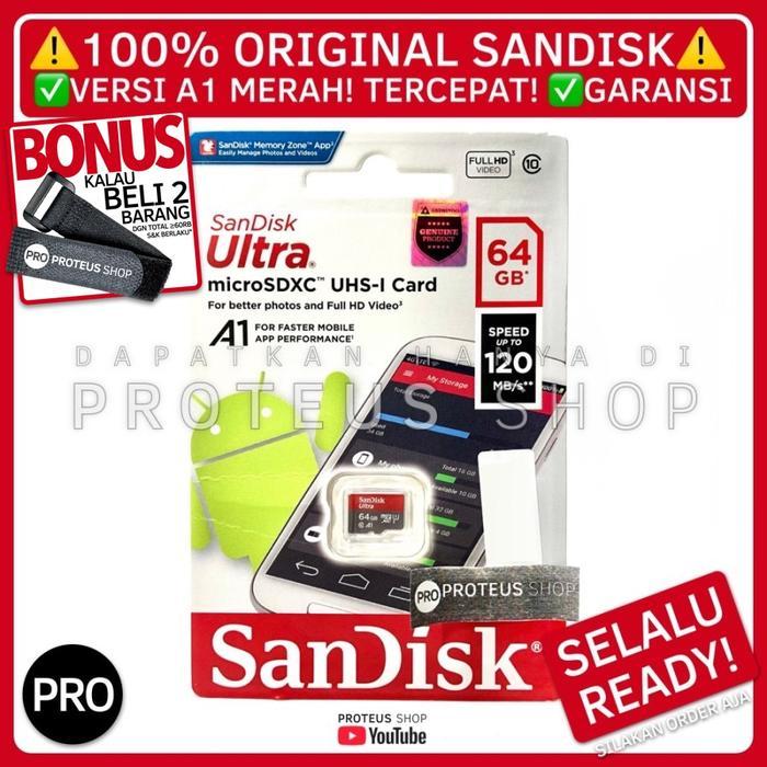 MICRO SD CARD 64GB 100% ORIGINAL SANDISK SDXC MMC MEMORI 64 GB Photonesia
