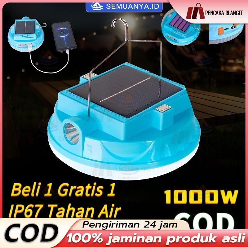 1000W Lampu Emergency Tahan 24 Jam  Tenaga Surya Lampu Emergency IP67 Tahan Air Lampu Tenaga Surya O