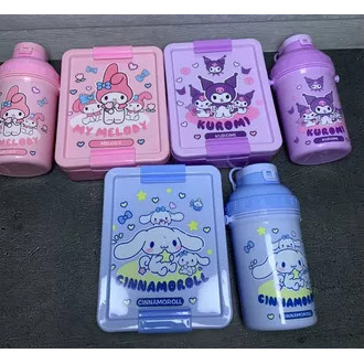 SETLB-001 SET LUNCH BOX KOTAK MAKAN + BOTOL MINUM + SENDOK GARPU BEKAL ANAK / HADIAH / SOUVENIR / GI