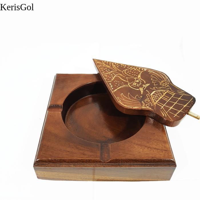 Asbak Kayu Motif Cukit Gunungan Wayang GL7