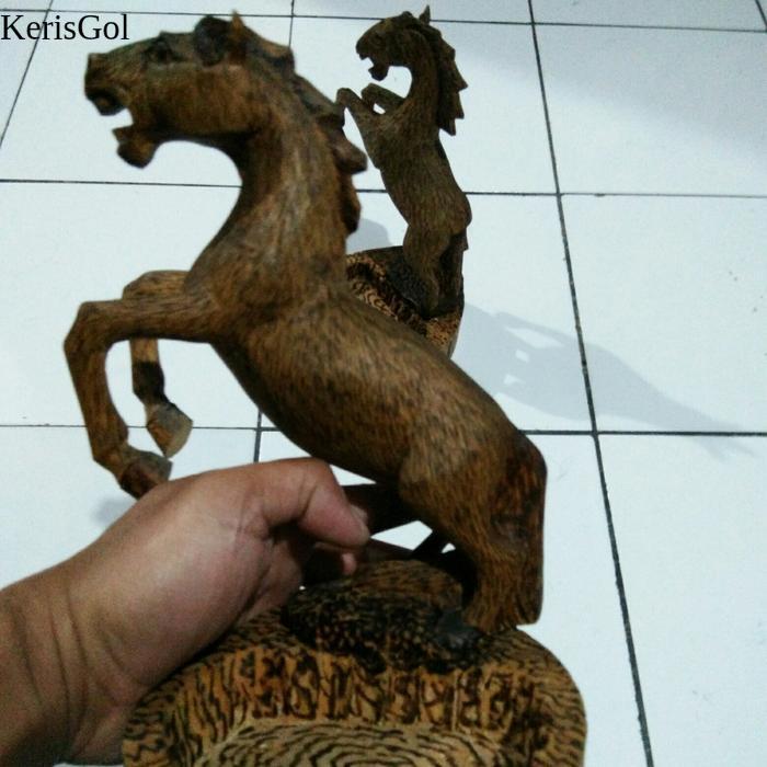 PATUNG KAYU ASBAK HARIMAU MACAN MOTIF HIAS SOLDER SOLDERAN NATURAL GL7
