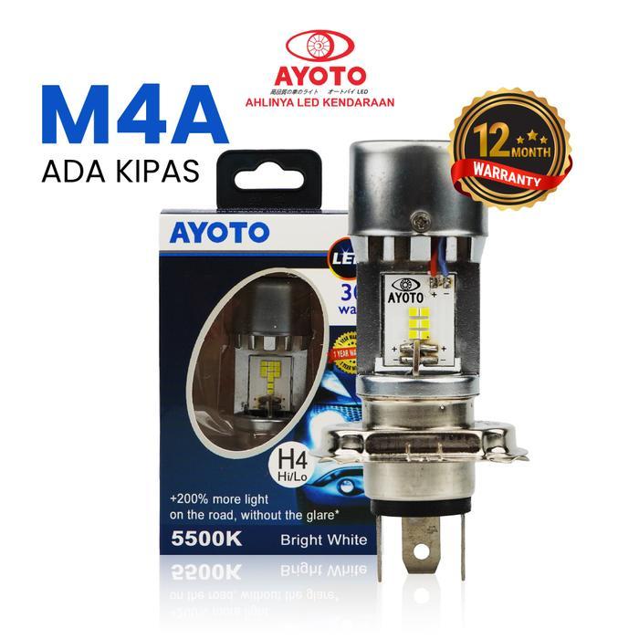 AutoMaxx Jaya (1 Pc) Lampu LED Utama Motor Mobil AYOTO M4A H4 AC DC PNP 30 Watt