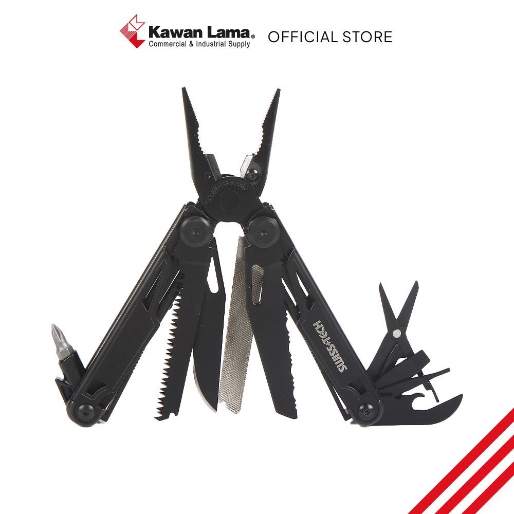 KLS Swiss Tech Alat Saku Serbaguna 16 In 1 - Hitam Multi Tool