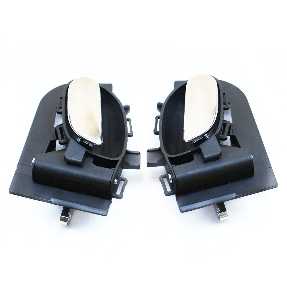 Pair Chrome Inside Interior Door Handle left Right Black for PEUGEOT 206 207 206cc Citroen C2