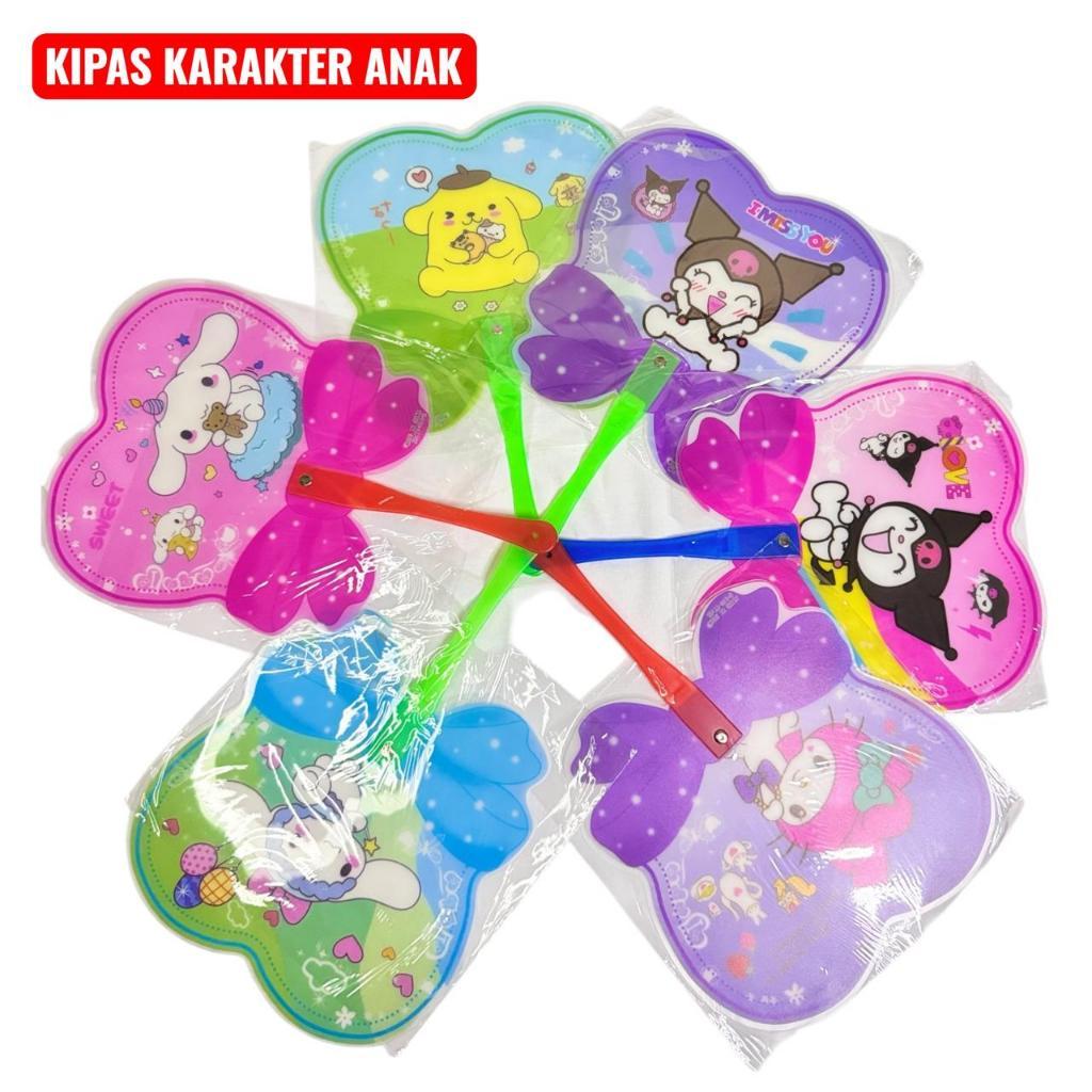 SATUAN Kipas Tangan Priwit Sanrio / Kipas Tangan Manual - Kipas Anak Karakter Lucu Size Besar