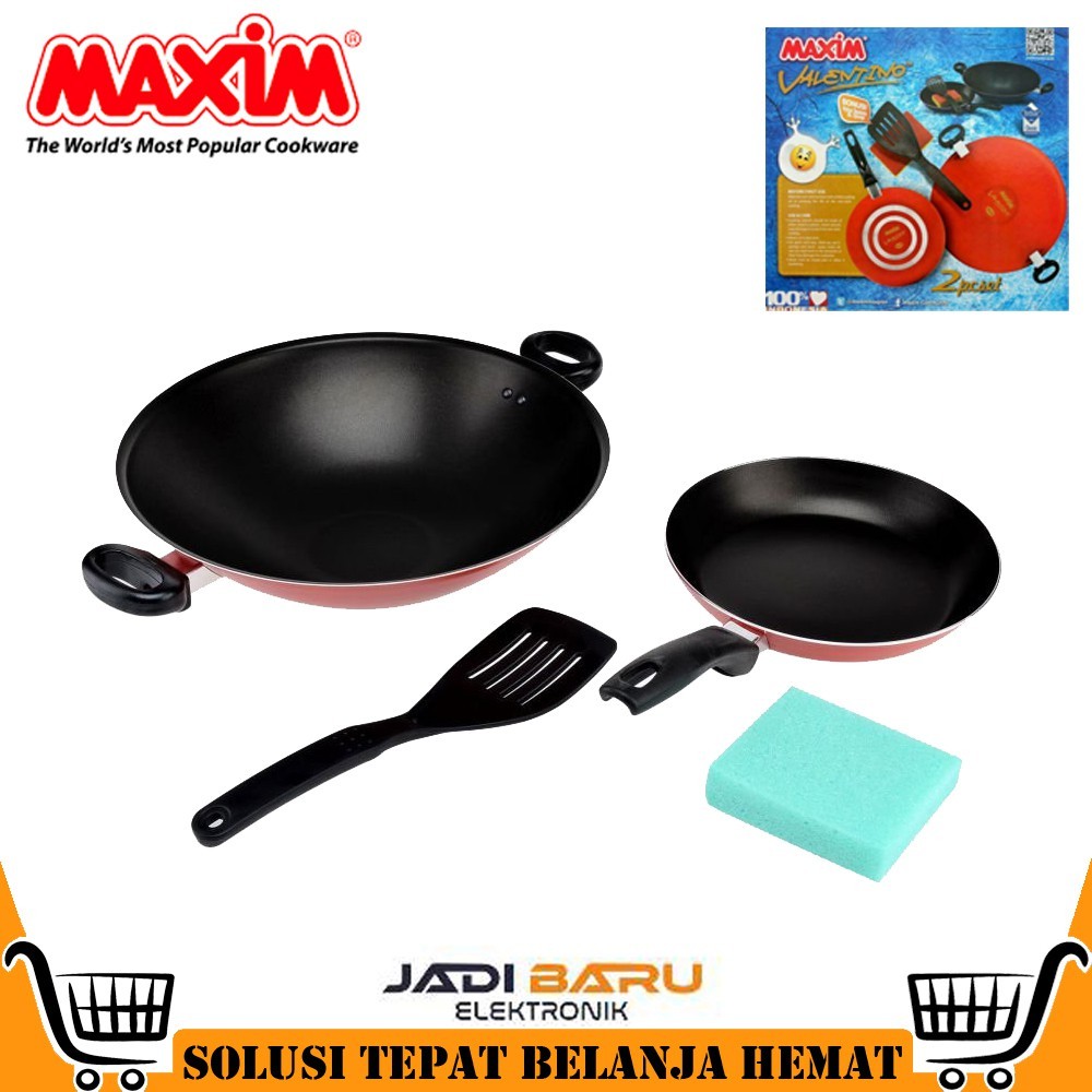 (READY COD) Maxim valentino set teflon wajan penggorengan frypan (DIJAMIN ORIGINAL)