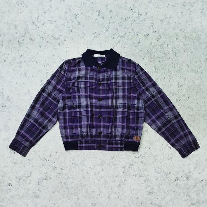 jaket harrington MILA SCHON UOMO Made in ITALY jaket bomber kotak kotak motif tartan boxy fit murah 