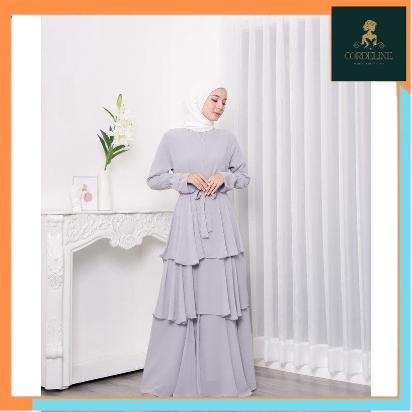 Be.gracious-KENZA DRESS gamis murah / gamis ceruty polos/ gamis busui putih /gamis hitam ceruty