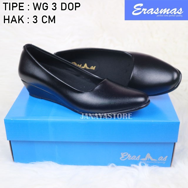 GOLIASPOTSHOP  Sepatu Wedges Formal 3cm erasmas Wedges Persit Wedges Bhayangkari SATPOL PP Sepatu We