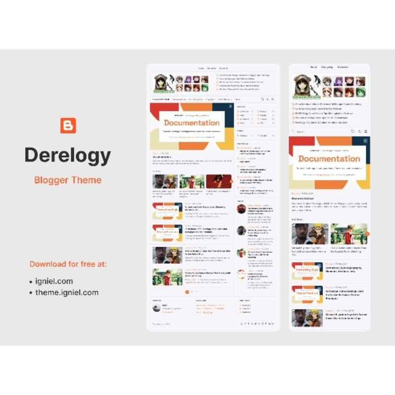 Derelogy Premium Template Blogger / Blogger Theme (OFFICIAL)