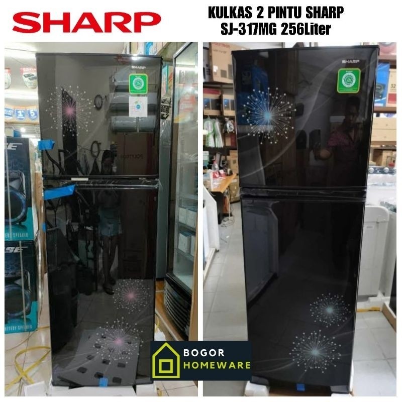 (KHUSUS BOGOR) KULKAS 2 PINTU SHARP SJ 316 MG / 317 MG 256 LITER