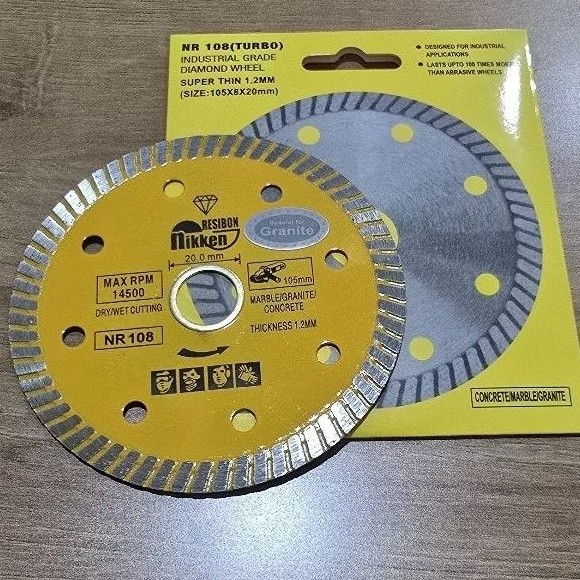 Diamond wheel niken resibon turbo pisau Potong granit nikken resibon turbo