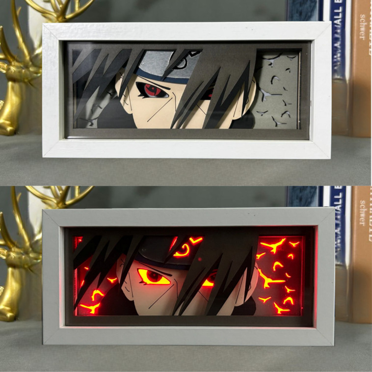 Naruto 3D Anime Lihtbox Lampu Tidur Hias Anime Aestetic  Dekorasi Lampu LED Kamar Tidur