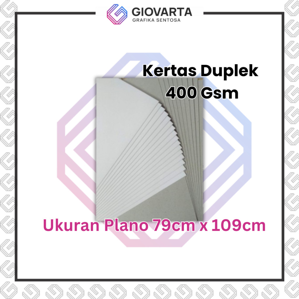 Kertas Duplek 400 Gsm Ukuran Plano 79cm x 109cm