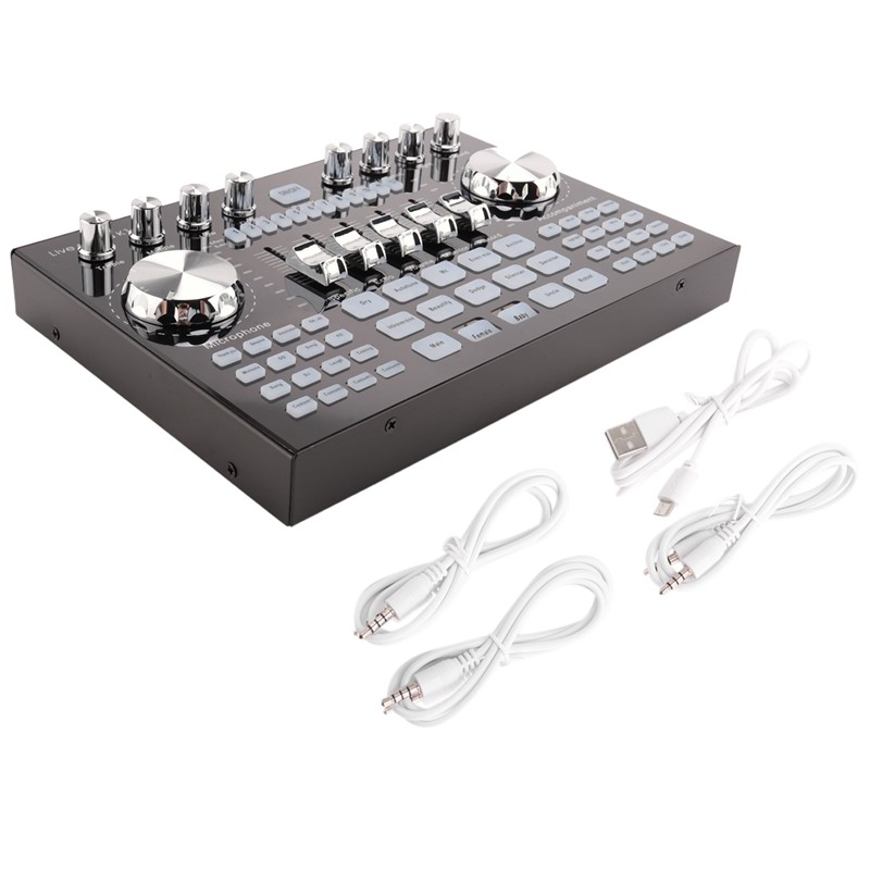 K1 Live Sound Card Portable Bluetooth Sound Card Profession Adjustable Volume Audio For Music Record