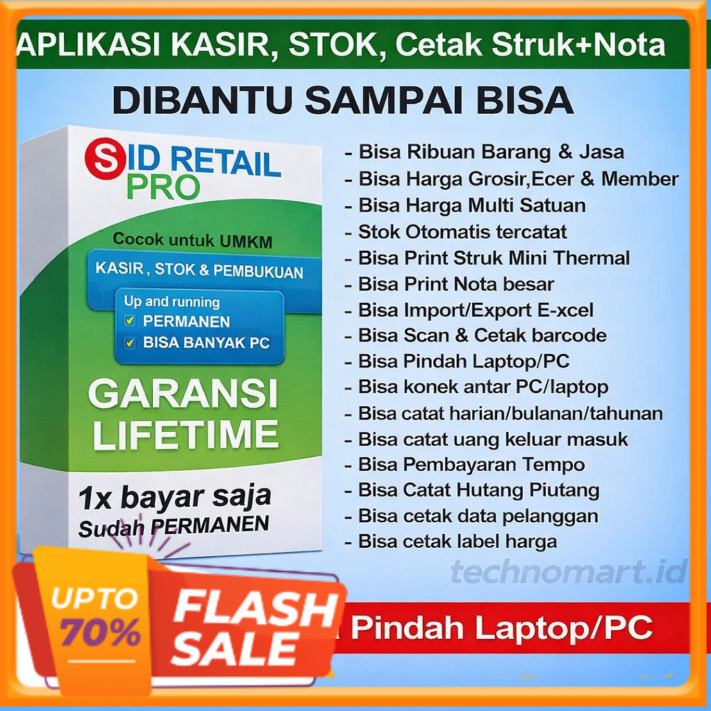 Aplikasi Kasir SID Retail Pro Untuk Toko Minimarket ORIGINAL POS Full Verison Lifetime Komputer Klon