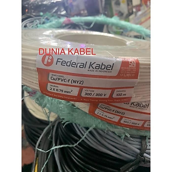 Kabel Twin Round / Nyz 2X0.75 2X0,75 Federal #Gratisongkir