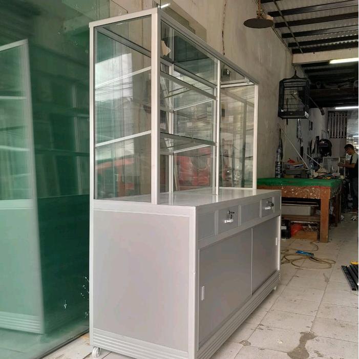 etalase jus - etalase es teh manis - etalase jualan - etalase jus aluminium