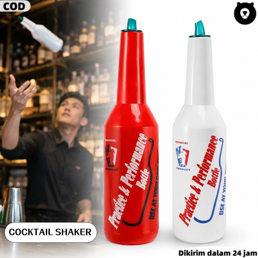 1 Botol Latihan Flair Bartender Plastik Anti Pecah Ukuran Sama Botol Kaca Untuk Pelatihan Barman
