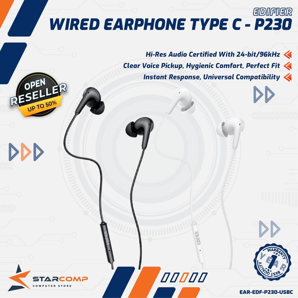 EDIFIER P230 USB-C Wired Earbuds with Remote and Mic