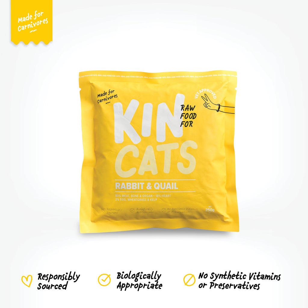 Makanan Kucing Mentah Beku Rasa Kelinci dan Puyuh 250 Gram
