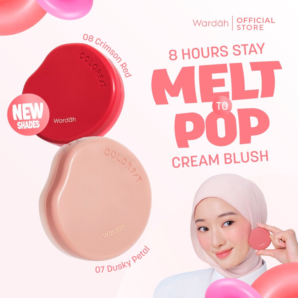 [NEW LAUNCH] Wardah Cream Blush On Macaroon Colorfit Melt to Pop Cream Blush - Dengan Vitamin E, tek