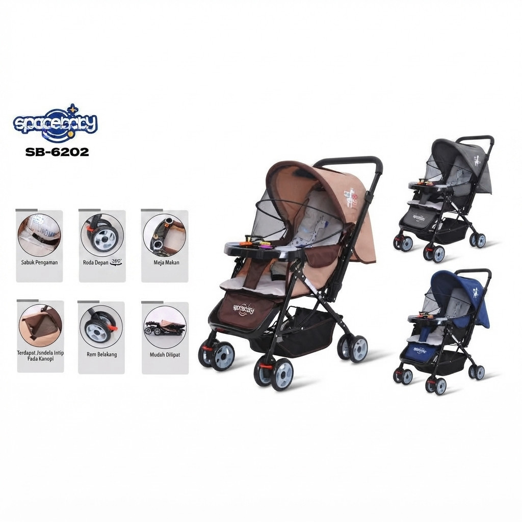 STROLLER ANAK MURAH SPACE BABY 6202 SB-6202