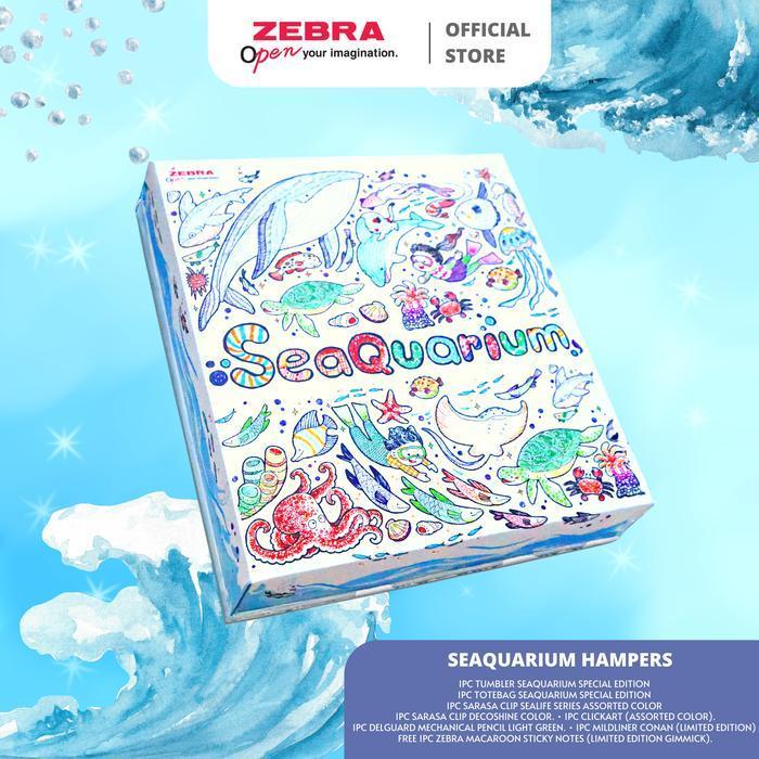 HARGA GROSIR - Zebra Hampers Gift Set Pulpen Sarasa Mildliner - Seaquarium