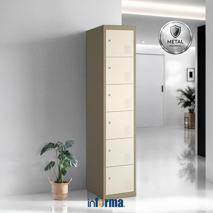 Informa Kiev Loker Besi - Cokelat Muda Lemari Loker Kabinet Locker Storage Pintu Locker Cabinet