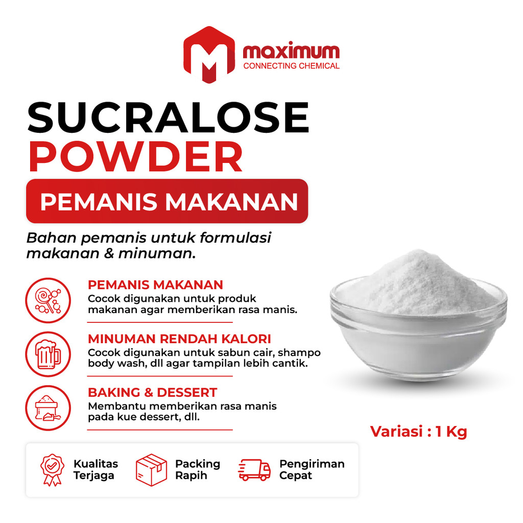Sucralose Powder / Sukrosa Bubuk / Sweetener / Pemanis 1Kg