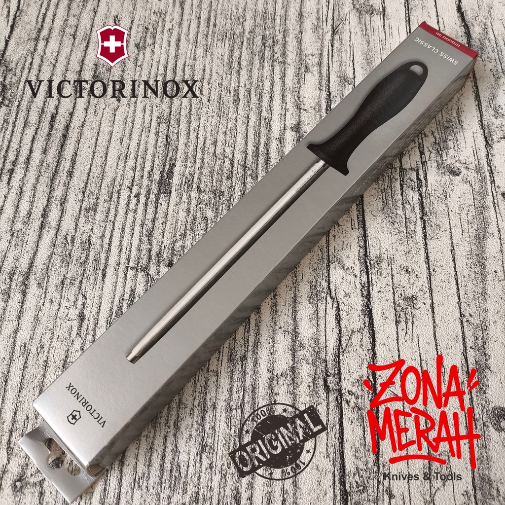 Pengasah pisau victorinox sharpening steel original 20 cm 7.8014