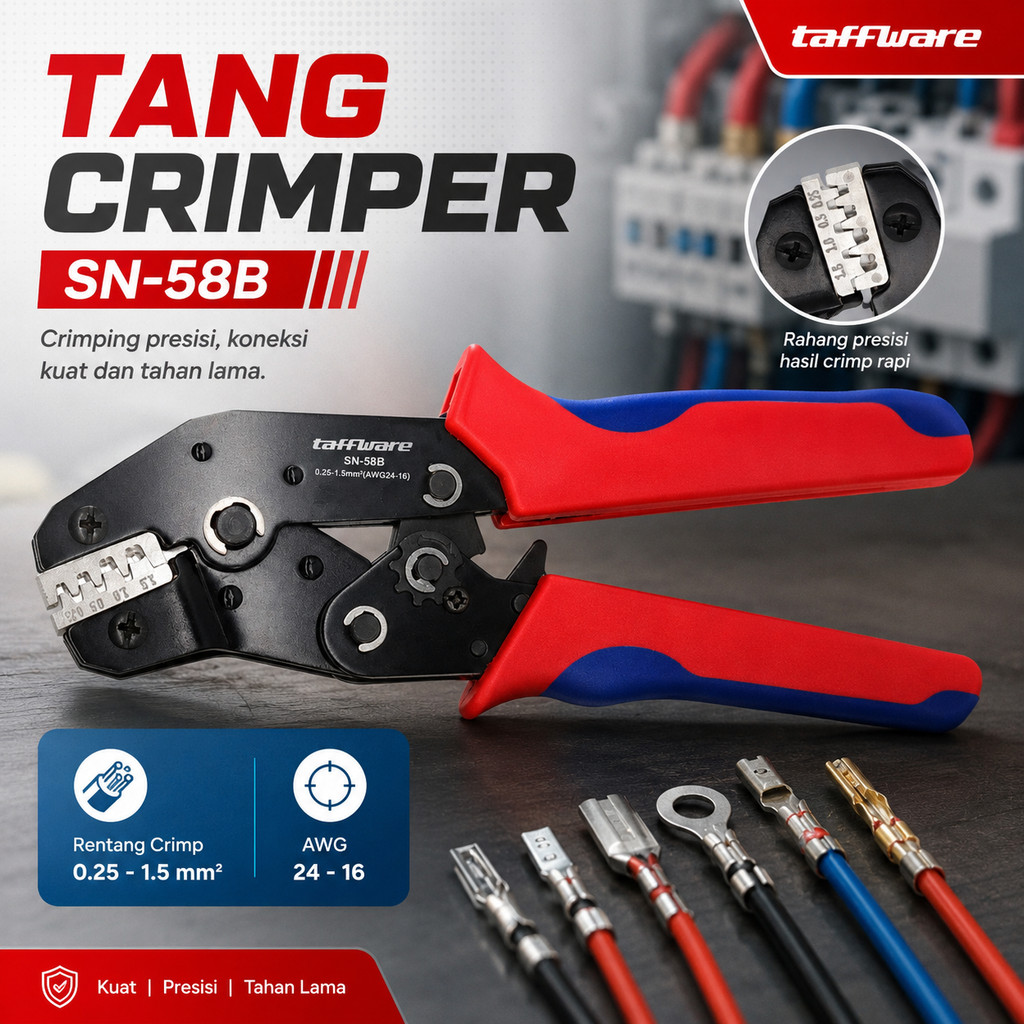 Taffware Tang Crimping Terminal Cable Crimping Plier Compression Tool - SN-58B
