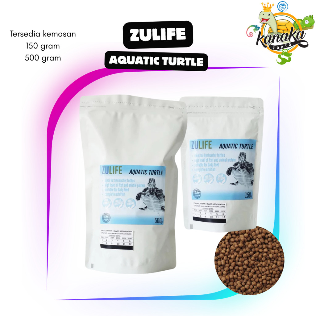 ZULIFE Aquatic Turtle Diet Makanan Pakan Pelet Segala Jenis Kura Air tipe Floating Brazil Damer Hami