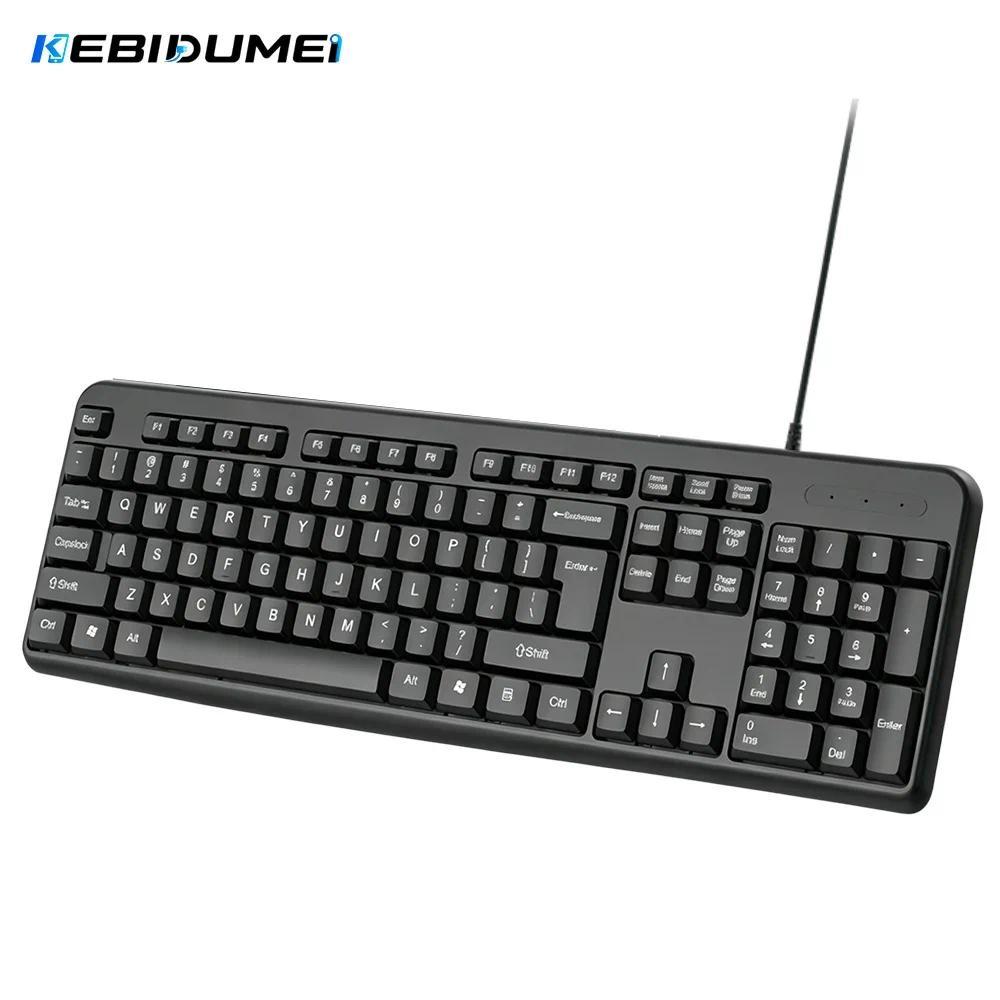 KEBIDUMEI USB Wired Keyboard 104Keys Standard Keyboard Office Keyboard Gaming Keyboard for PC Laptop