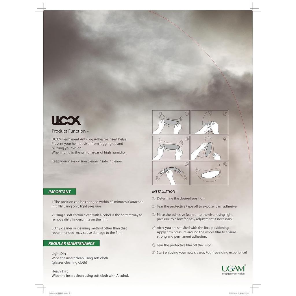Aksesoris Helm  - Ulook Universal Open Face Night Vision 90sec Antifog