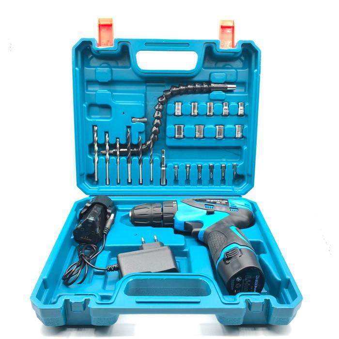 Benz Mesin Bor Baterai Cordless Drill 10MM 12V + 24Pcs BZ-8004 - BZ-8004