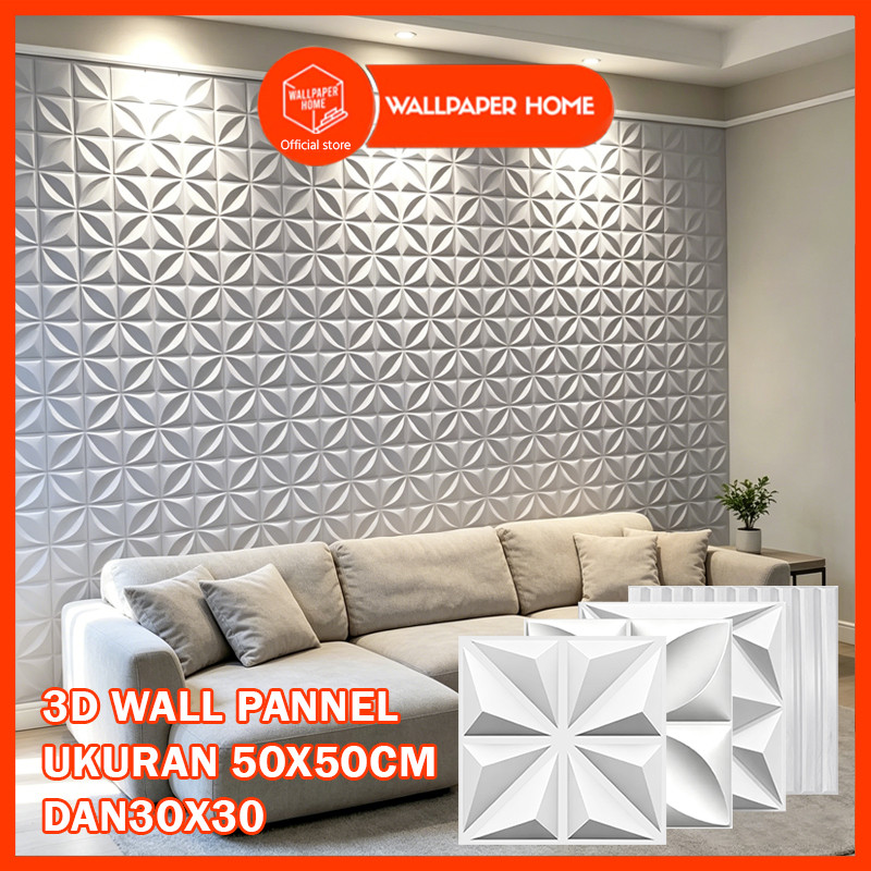WALLPAPER HOME OFFCIAL STORE - 3D PVC Wall panel Dinding 50x50 cm & 30x30CM Wallpaper | Dekor rumah 