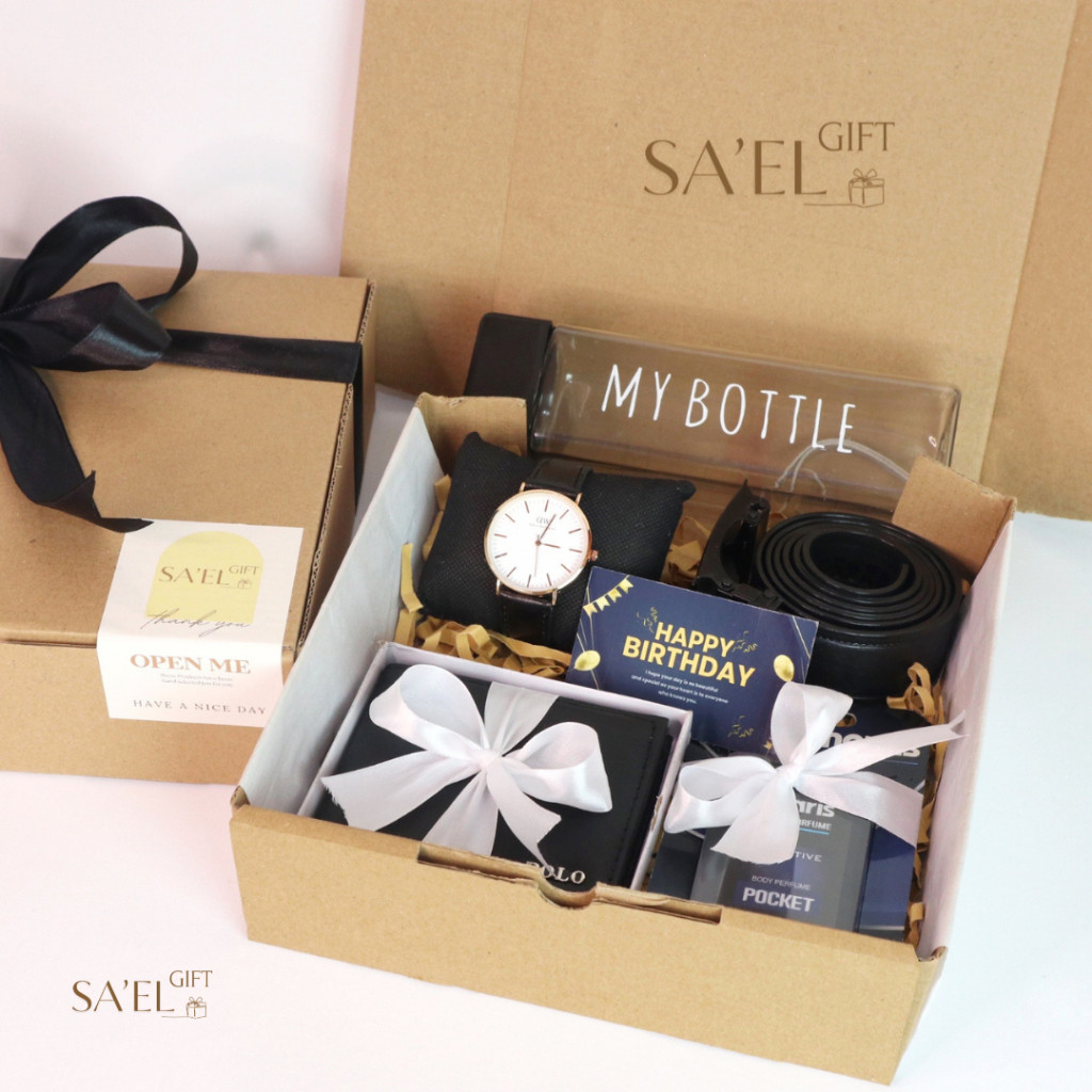SA'EL HAMPERS DAVID KADO ULANG TAHUN COWOK HADIAH WISUDA PRIA PAKET  JAM DOMPET