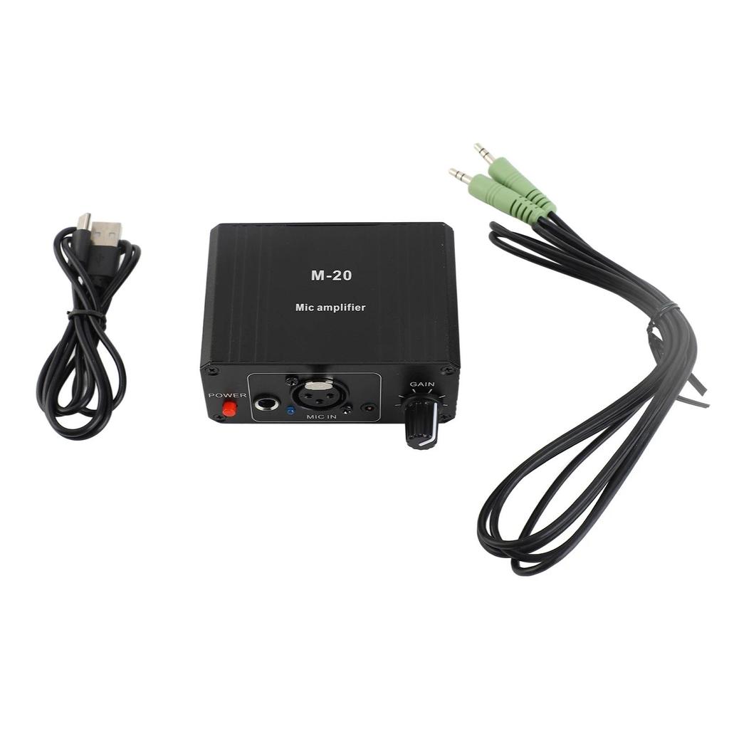 Microphone Preamp High Gain 48V Phantom Power XLR Output Mic Preamplifier for Dynamic and Condenser 