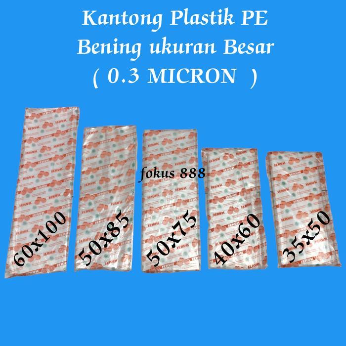 PROMO kantong plastik PE bening uk 35x50 - 40x60 - 50x75 - 60x100 plastik PE - PE 35x50x03