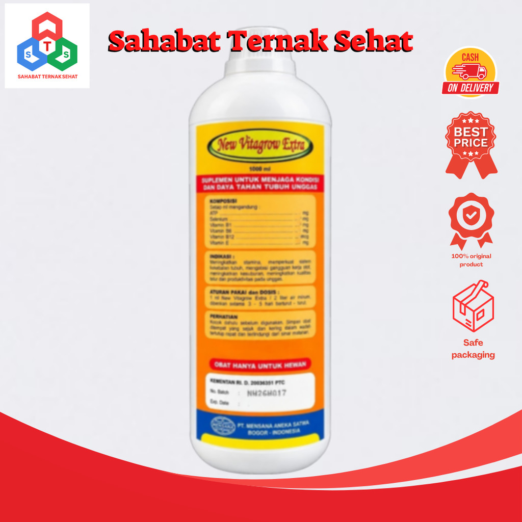 NEW VITAGROW EXTRA 1 liter ATP Vitamin Mineral Pertumbuhan Ayam Unggas