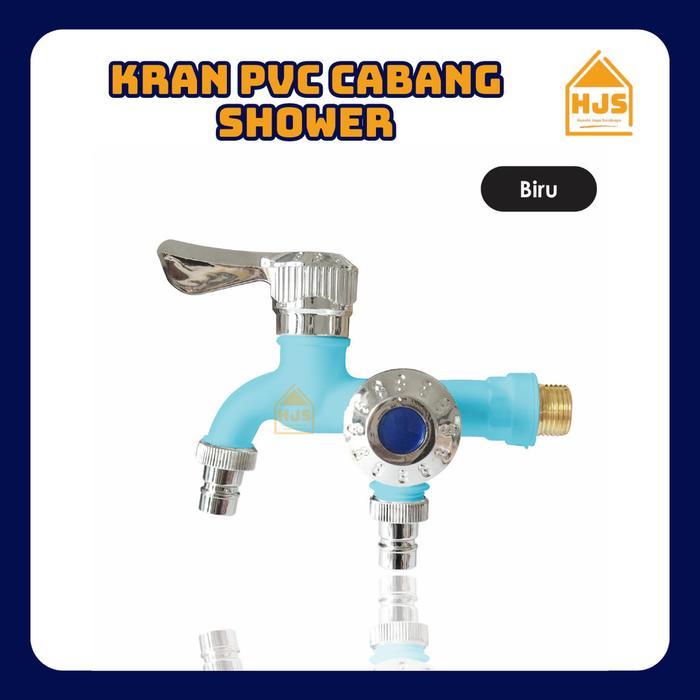 [HJS] Keran Cabang Shower ABS Kran Air Double Plastik Kamar Mandi Toilet WC 1/2 Inch | Kran Shower C