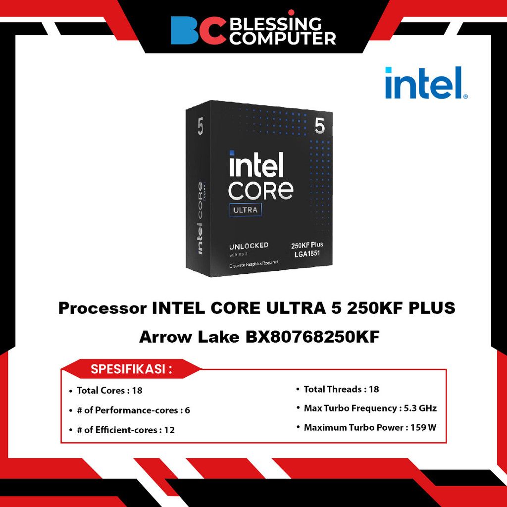 Intel Core Ultra 5 250KF Plus CPU
