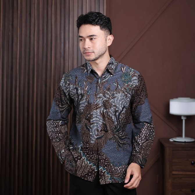 Hardi Batik - RIZKY GREY | Kemeja Batik Pria Lengan Panjang